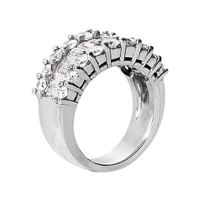 14K White Gold Ladies Diamond Ring 3.58ct 10.7mm 3 14K White Gold Ladies Diamond Ring 3.58ct 10.7mm - Image 3