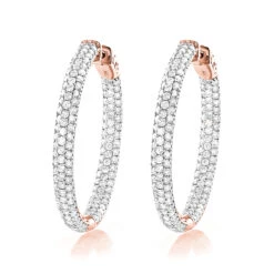 Large 5 Carat 1.5in Ladies Inside Out Diamond Hoop Earrings 14K Yellow Gold 8 Large 5 Carat 1.5in Ladies Inside Out Diamond Hoop Earrings 14K Yellow Gold -Urban Jewels Shop 14k gold ladies inside out diamond hoop earrings 5ct 15in ro