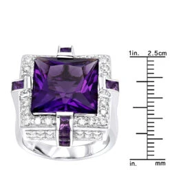 14K White Gold Large Diamond Amethyst Cocktail Ring For Women By Luxurman 14ct 11 14K White Gold Large Diamond Amethyst Cocktail Ring For Women By Luxurman 14ct -Urban Jewels Shop 14k gold large diamond amethyst cocktail ring for women by luxurman 14ct rulerwh