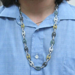 14K White Gold Men's Color Diamond Gucci Link Chain 29ct 7 14K White Gold Men's Color Diamond Gucci Link Chain 29ct -Urban Jewels Shop 14k gold mens color diamond gucci link chain 29ct p 5805bod