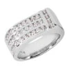 14K White Gold Men's Diamond Ring 1.10ct