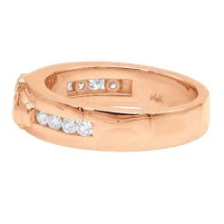 Ornamented 14K Yellow Gold Men's Diamond Wedding Ring 0.24ct -Urban Jewels Shop 14k gold mens diamond wedding ring 024ct p 27673 backro