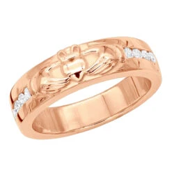 Ornamented 14K Yellow Gold Men's Diamond Wedding Ring 0.24ct -Urban Jewels Shop 14k gold mens diamond wedding ring 024ct p 27673 ro