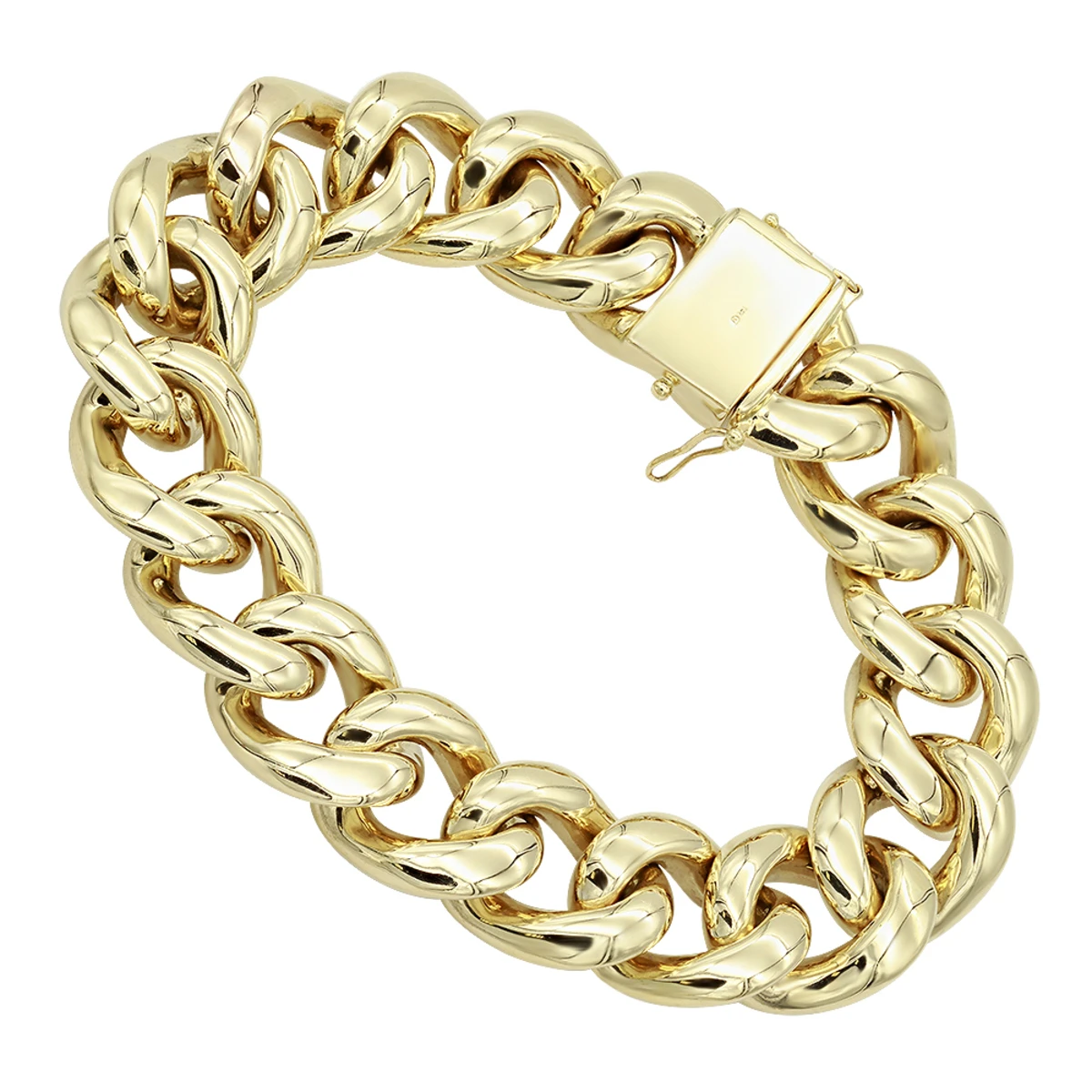 14K Yellow Gold Miami Cuban Link Chain Diamond Bracelet For Men 11.05ct 4 14K Yellow Gold Miami Cuban Link Chain Diamond Bracelet For Men 11.05ct - Image 4