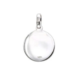 14K White Gold Palm Tree Circle Diamond Pendant 0.1ct Small Charm -Urban Jewels Shop 14k gold palm tree circle diamond pendant 010ct p 35181 backwh