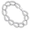 14K White Gold Pave Diamond Chain Link Bracelet For Women 3.75ct By Luxurman
