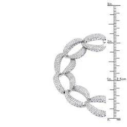 14K White Gold Pave Diamond Chain Link Bracelet For Women 3.75ct By Luxurman -Urban Jewels Shop 14k gold pave diamond chain link bracelet for women 375ct by luxurman rulerwh
