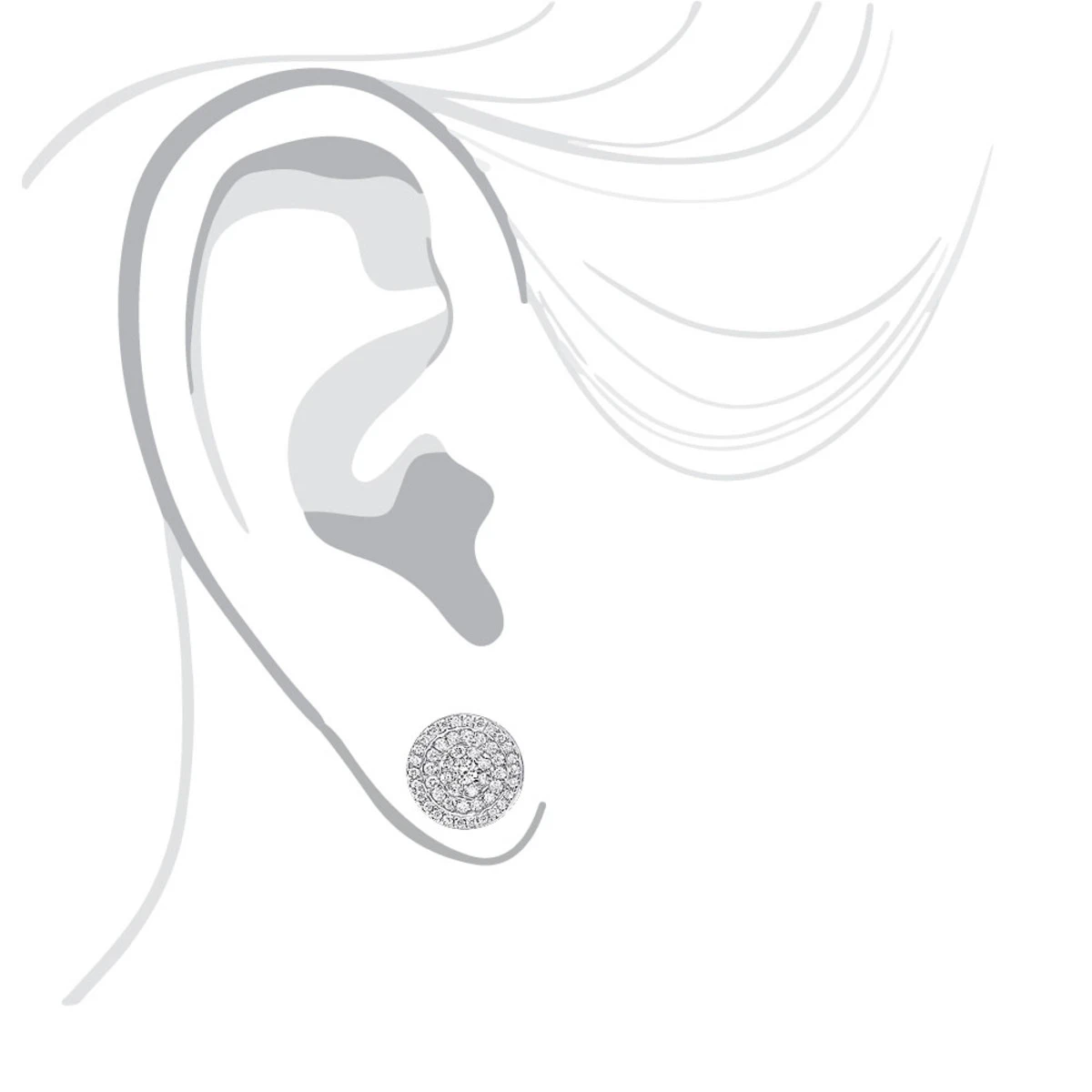 14K White Gold Pave Diamond Earrings For Men & Women 3/4ct Studs Real Diamonds 5 14K White Gold Pave Diamond Earrings For Men & Women 3/4ct Studs Real Diamonds - Image 5