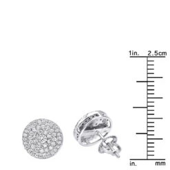 14K White Gold Pave Diamond Earrings For Men & Women 3/4ct Studs Real Diamonds 11 14K White Gold Pave Diamond Earrings For Men & Women 3/4ct Studs Real Diamonds -Urban Jewels Shop 14k gold pave diamond earrings for men women 34ct studs real diamonds rulerwh