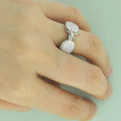 14K White Gold Pave Diamond Engagement Ring Setting 0.71ct -Urban Jewels Shop 14k gold pave diamond engagement ring setting 071ct p 6699bod