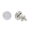 14K White Gold Pave Round Diamond Stud Earrings 0.35ct By Luxurman