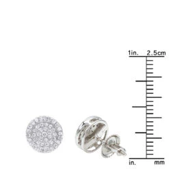 14K White Gold Pave Round Diamond Stud Earrings 0.35ct By Luxurman -Urban Jewels Shop 14k gold pave round diamond stud earrings 035ct by luxurman rulerwh