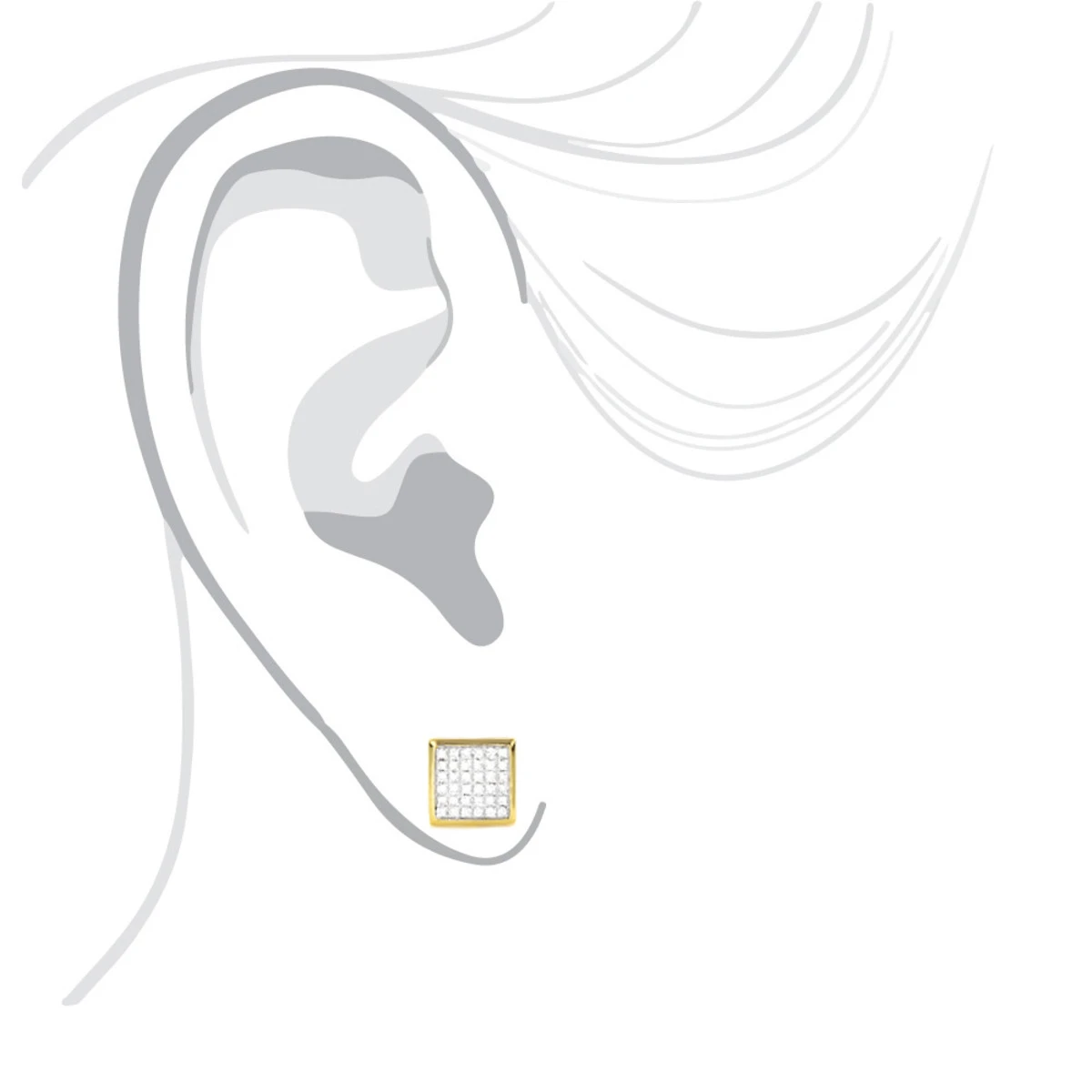 14K Yellow Gold Pave Set Round Diamond Studs Earrings 0.33ct 5 14K Yellow Gold Pave Set Round Diamond Studs Earrings 0.33ct - Image 5