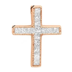 14K White Gold Princess Cut Diamond Cross Necklace 0.7ct 8 14K White Gold Princess Cut Diamond Cross Necklace 0.7ct -Urban Jewels Shop 14k gold princess cut diamond cross necklace 060ct p 26539 ro