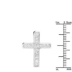 14K White Gold Princess Cut Diamond Cross Necklace 0.7ct 11 14K White Gold Princess Cut Diamond Cross Necklace 0.7ct -Urban Jewels Shop 14k gold princess cut diamond cross necklace 060ct p 26539 rulerwh
