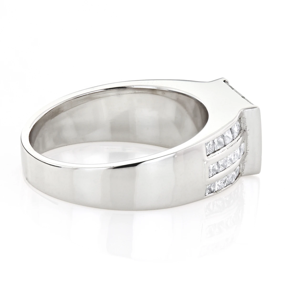 14K White Gold Princess Cut Diamond Ring 1.75ct Unique Wedding Band 4 14K White Gold Princess Cut Diamond Ring 1.75ct Unique Wedding Band - Image 4