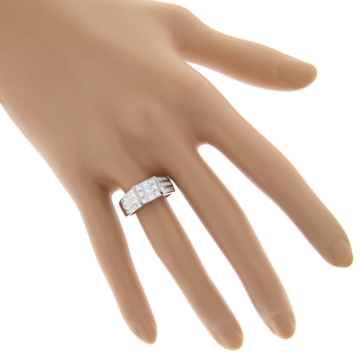 14K White Gold Princess Cut Diamond Ring 1.75ct Unique Wedding Band 5 14K White Gold Princess Cut Diamond Ring 1.75ct Unique Wedding Band - Image 5