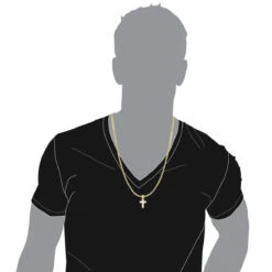 14K Yellow Gold Princess Diamond Cross Pendant 0.76ct -Urban Jewels Shop 14k gold princess diamond cross pendant 076ct p 6610 bodye