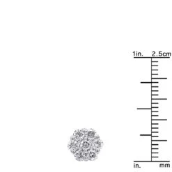 14K White Gold Prong Round Diamond Clusters Earrings 1.2ct Studs -Urban Jewels Shop 14k gold prong round diamond clusters earrings 12ct studs rulerwh