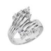 14K White Gold Right Hand Diamond Ladies Ring 0.42ct