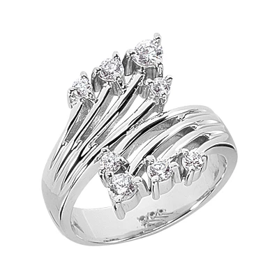 14K White Gold Right Hand Diamond Ladies Ring 0.42ct 1 14K White Gold Right Hand Diamond Ladies Ring 0.42ct