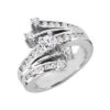 14K White Gold Right Hand Diamond Ladies Ring 0.79ct