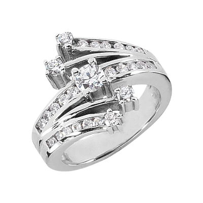 14K White Gold Right Hand Diamond Ladies Ring 0.79ct 1 14K White Gold Right Hand Diamond Ladies Ring 0.79ct