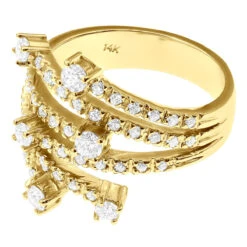 14K White Gold Right Hand Diamond Ring 0.94ct -Urban Jewels Shop 14k gold right hand diamond ring 094ct p 29755 back yellow 1669662188