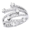 14K White Gold Right Hand Diamond Ring 0.94ct