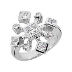 14K White Gold Right Hand Diamond Ring 1.20ct