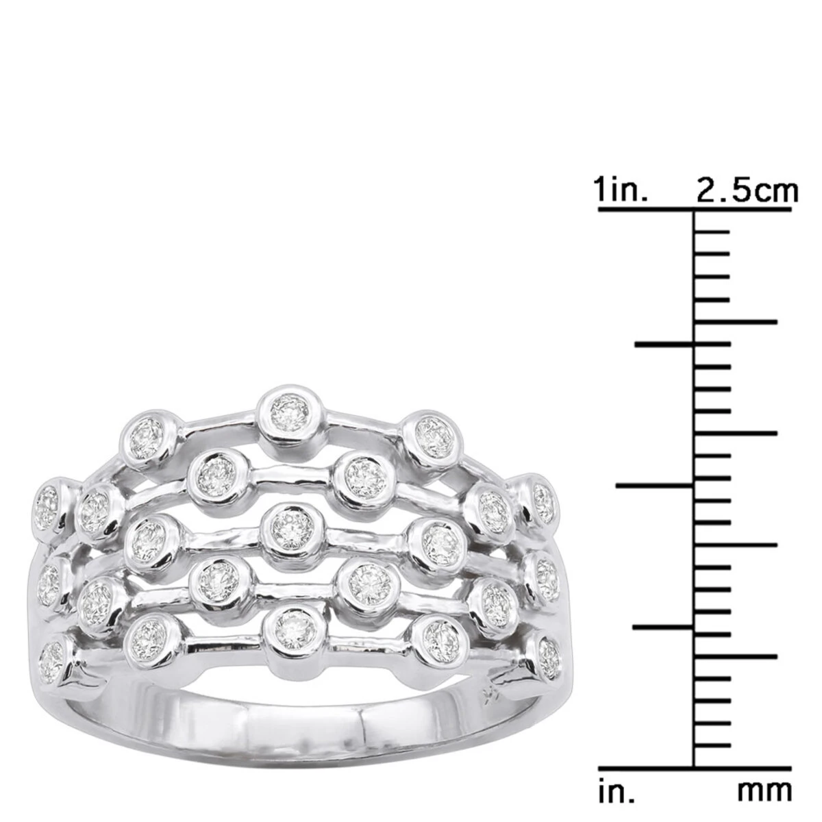 14K White Gold Right Hand Ladies Diamond Ring 0.46ct 6 14K White Gold Right Hand Ladies Diamond Ring 0.46ct - Image 6
