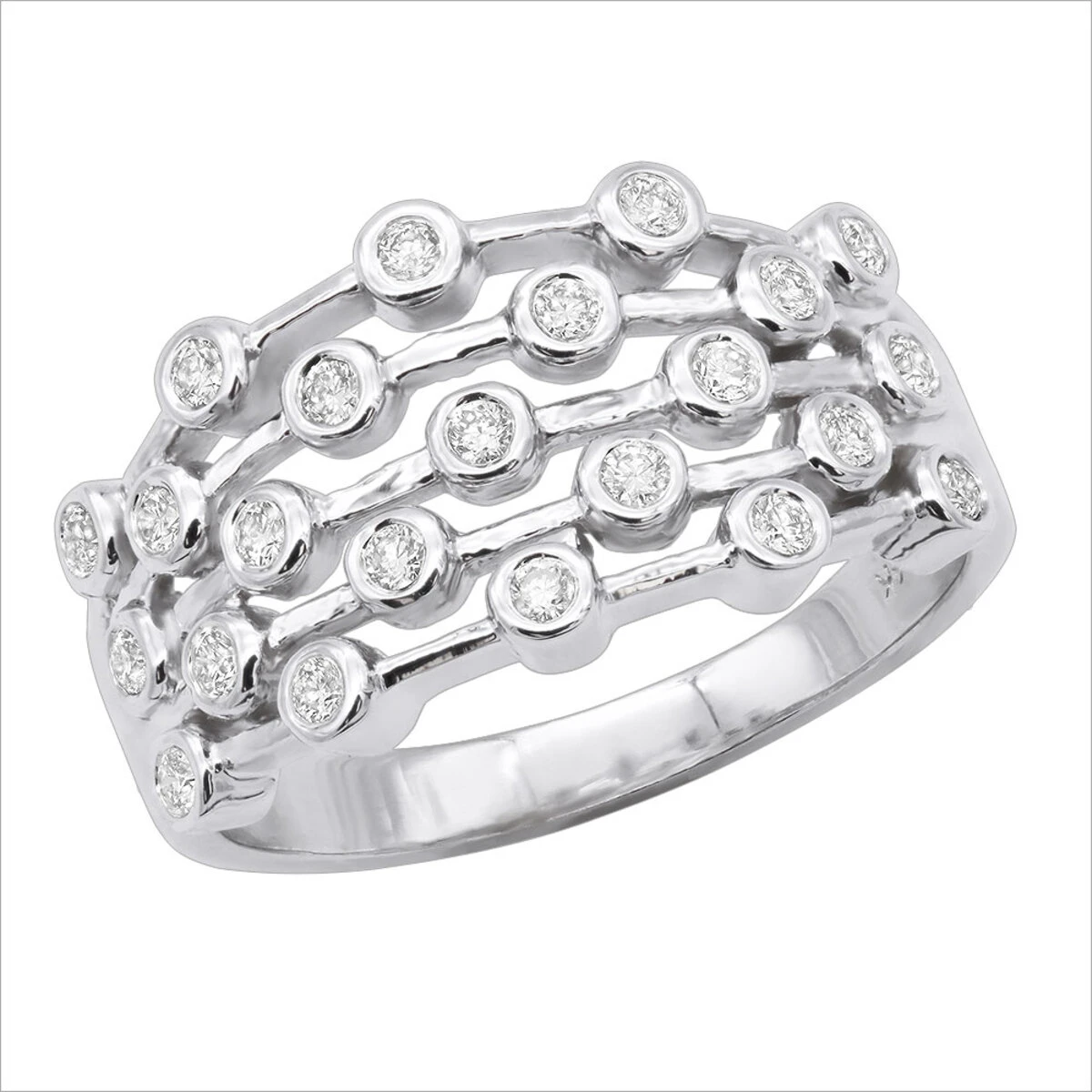 14K White Gold Right Hand Ladies Diamond Ring 0.46ct 1 14K White Gold Right Hand Ladies Diamond Ring 0.46ct