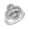 14K White Gold Right Hand Ladies Diamond Ring 0.86ct