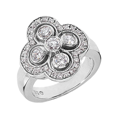 14K White Gold Right Hand Ladies Diamond Ring 0.86ct 1 14K White Gold Right Hand Ladies Diamond Ring 0.86ct