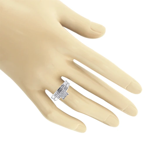 14K White Gold Round Diamond Bridal Ring Set 0.60ct 3 14K White Gold Round Diamond Bridal Ring Set 0.60ct - Image 3