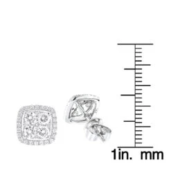14K White Gold Round Diamond Cluster Earrings Studs 1.5ct By Luxurman -Urban Jewels Shop 14k gold round diamond cluster earrings studs 16ct by luxurman rulerwh