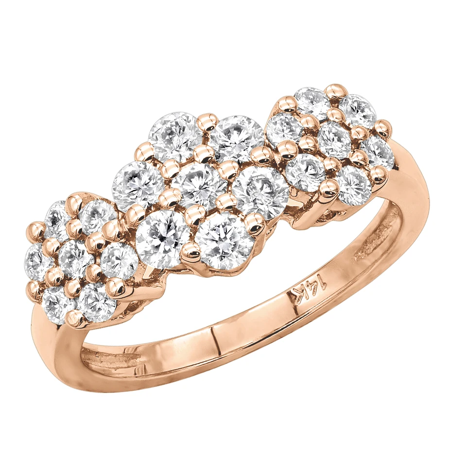 14K White Gold Round Diamond Cluster Ring Flower 0.78ct 3 14K White Gold Round Diamond Cluster Ring Flower 0.78ct - Image 3