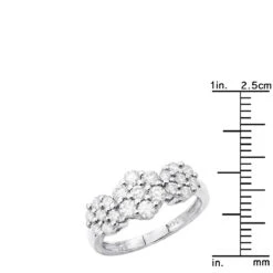 14K White Gold Round Diamond Cluster Ring Flower 0.78ct 15 14K White Gold Round Diamond Cluster Ring Flower 0.78ct -Urban Jewels Shop 14k gold round diamond cluster ring flower 078ct p 5829 rulerwh