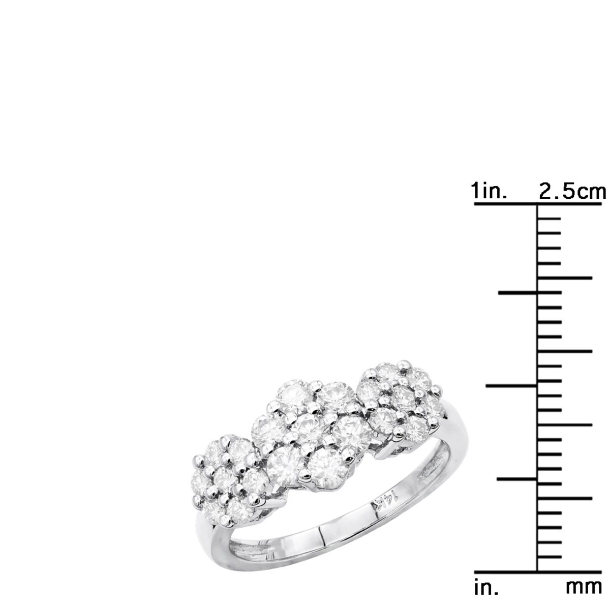 14K White Gold Round Diamond Cluster Ring Flower 0.78ct 8 14K White Gold Round Diamond Cluster Ring Flower 0.78ct - Image 8
