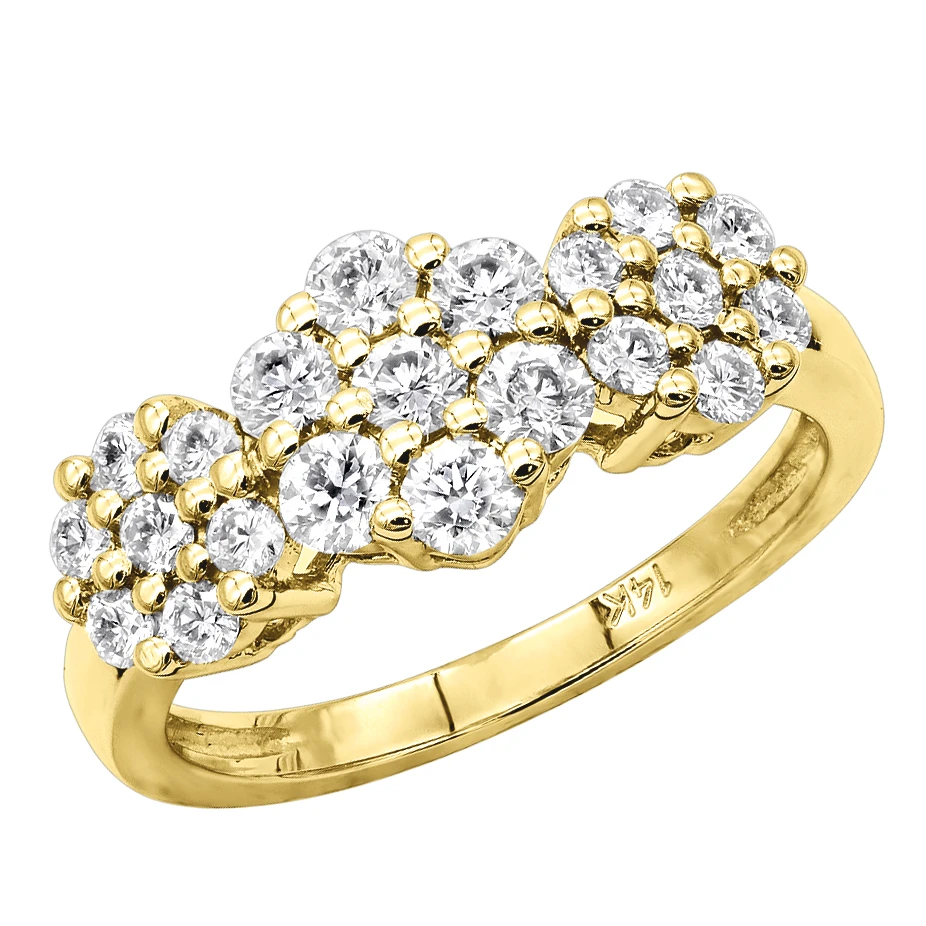 14K White Gold Round Diamond Cluster Ring Flower 0.78ct 2 14K White Gold Round Diamond Cluster Ring Flower 0.78ct - Image 2