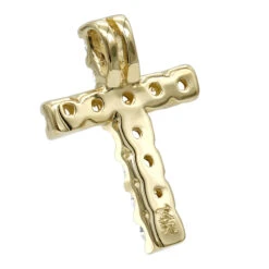 14K Yellow Gold Round Diamond Cross Necklace 0.33ct -Urban Jewels Shop 14k gold round diamond cross necklace 033ct p 26523 backye
