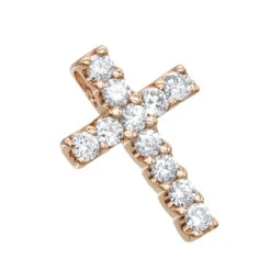 14K Yellow Gold Round Diamond Cross Necklace 0.33ct -Urban Jewels Shop 14k gold round diamond cross necklace 033ct p 26523 ro