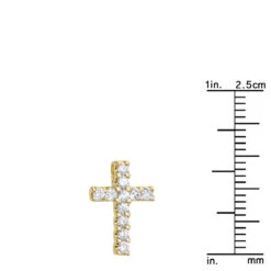 14K Yellow Gold Round Diamond Cross Necklace 0.33ct -Urban Jewels Shop 14k gold round diamond cross necklace 033ct p 26523 rulerye