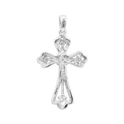 14K White Gold Round Diamond Cross Necklace 0.70ct 11 14K White Gold Round Diamond Cross Necklace 0.70ct -Urban Jewels Shop 14k gold round diamond cross necklace 070ct p 26525 backwh