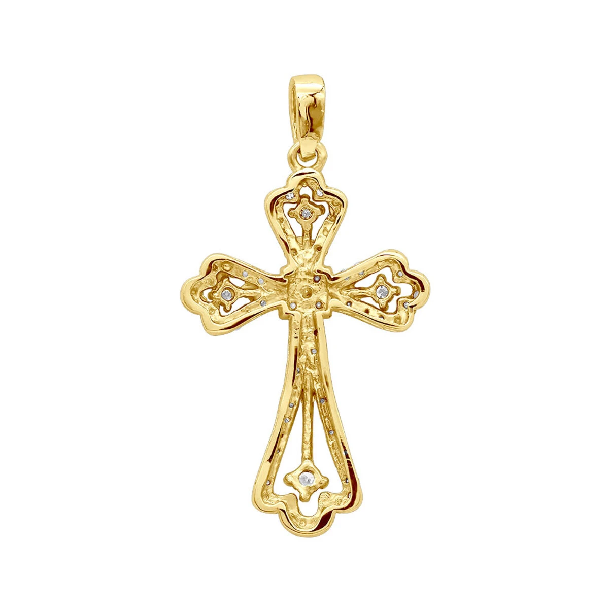 14K White Gold Round Diamond Cross Necklace 0.70ct 5 14K White Gold Round Diamond Cross Necklace 0.70ct - Image 5