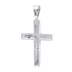 14K White Gold Round Diamond Cross Necklace 1.36ct -Urban Jewels Shop 14k gold round diamond cross necklace 136ct p 26526 backwh