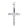 14K White Gold Round Diamond Cross Necklace 1.36ct