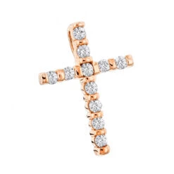 14K Yellow Gold Round Diamond Cross Pendant 0.33ct 14mm -Urban Jewels Shop 14k gold round diamond cross pendant 033ct p 26547 ro