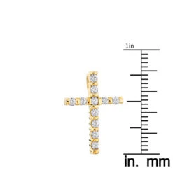 14K Yellow Gold Round Diamond Cross Pendant 0.33ct 14mm -Urban Jewels Shop 14k gold round diamond cross pendant 033ct p 26547 rulerye