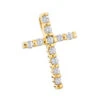 14K Yellow Gold Round Diamond Cross Pendant 0.33ct 14mm